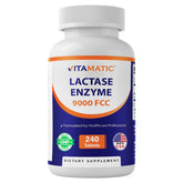 Vitamatic Lactase Enzyme 9000 FCC packaging shown to highlight dairy digestion support