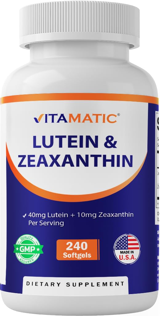Vitamatic Lutein Zeaxanthin softgel bottle designed for daily eye health support