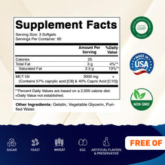 Vitamatic MCT Oil softgels close-up for on-the-go energy and easy dosing.