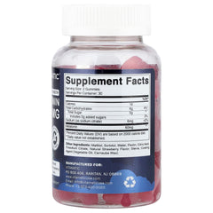 Vitamatic melatonin 60mg vegan gummies close-up highlighting natural strawberry flavor.