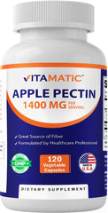 Vitamatic Pectina de Manzana: botella con cápsulas para apoyo digestivo
