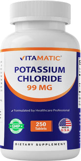 Vitamatic Potassium 99mg tableta frente: apoyo para músculos y nervios
