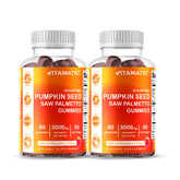 Vitamatic Prostate Gummies front pack showing sugar-free pumpkin seed formula for daily support