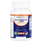 Vitamatic Saccharomyces boulardii bottle highlighting gut health support