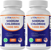 Vitamatic Sodium Chloride 1000mg bottle front supports hydration during activity