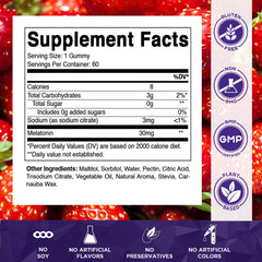 Vitamatic Sugar Free Melatonin bottle back lists vegan ingredients and potency