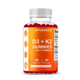 Vitamatic Vitamin D3 + K2 Gummies bottle front for daily wellness