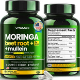 Vitamax Moringa Capsules bottle – convenient daily energy support.
