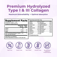 Close-up of grass-fed label on VitaMedica collagen peptides for everyday wellness.
