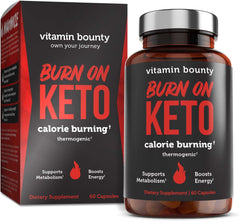 Vitamin Bounty Burn On bottle front view showing branding and metabolism support promise