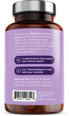 Vitamin Bounty Elderberry Immune Support capsules close-up showing the 5-in-1 blend