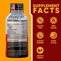 Vitamin Energy B12 Acai Pomegranate shot bottle side angle demonstrating compact size