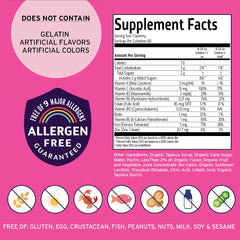 Vitamin Friends vegan pectin formula label highlights gelatin free plant based chewables
