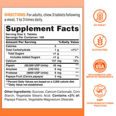 Vitamin World Papaya Enzymes chewables tablets close-up highlighting convenient daily use.