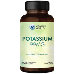 Vitamin World Potassium 99 mg bottle front for daily electrolyte support