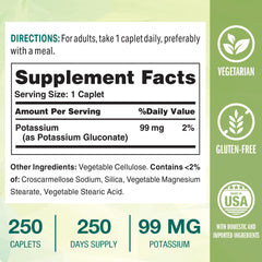 Close-up of Vitamin World potassium caplet showing smooth texture