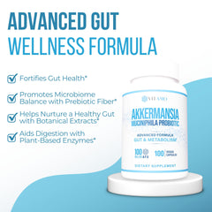Vitamo Akkermansia bottle label with ingredients and dosage guidance for informed use