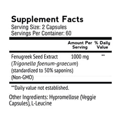 VitaMonk FenuTrax capsules close-up showing fenugreek extract potency