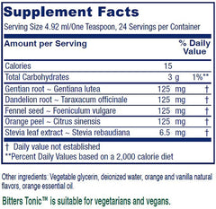 Vitanica Bitters Tonic liquid with vanilla orange flavor for a refreshing experience.