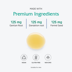 Vitanica Bitters Tonic vegan label highlights plant-based, allergen-free formulation.