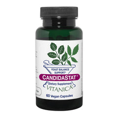 Vitanica Candidastat bottle with vegan capsules for balanced internal harmony