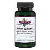 Vitanica Cortisol Relief bottle for daily stress support.