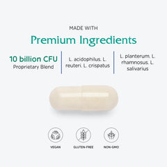 Vitanica FemEcology bottle in hand for convenient daily probiotic on-the-go