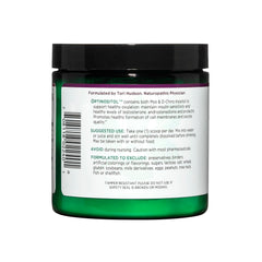 Vitanica Optinositol powder close-up shows fine texture designed for easy mixing.