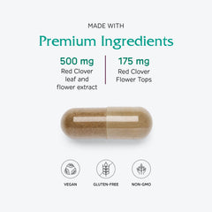 Vitanica Red Clover label detail confirms standardized extract quality