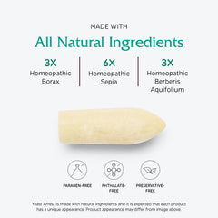 Vitanica Yeast Arrest suppositories close-up with smooth texture.