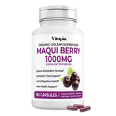 Vitapia Maqui Berry bottle with capsules for convenient daily use.