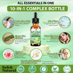 Pouring Vita PLynxera GLP-1 Drops for daily use with lemon flavor.