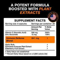 VitaRaw immune capsules close-up for convenient daily immune support.