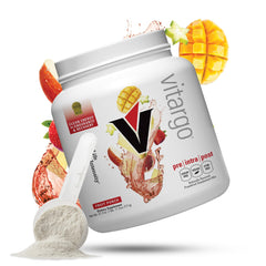 Vitargo Fruit Punch bottle shows fast glycogen support for training sessions.