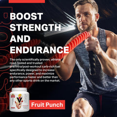 Vitargo Fruit Punch mixing glass demonstrates rapid dissolution without bloating.