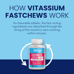 Close-up of Vitassium FastChews texture and fruit punch flavor