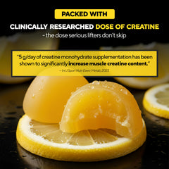 VitaUp Creatine Monohydrate Gummies closeup shows chewy texture and easy dosing.