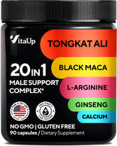 VitaUp Tongkat Ali 90 capsules bottle close-up for daily wellness use