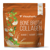 Vitauthority Bone Broth Collagen Chicken Noodle scoop for quick protein fueling
