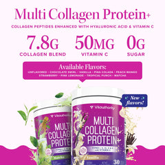 Vitauthority collagen powder stirring in glass highlights quick mixability in beverages