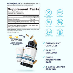 Vitauthority GlucoVantage dihydroberberine bottle highlights superior absorption potential.