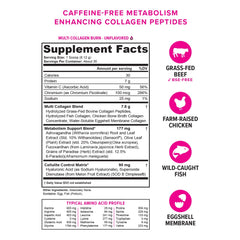 Vitauthority collagen powder jar label highlights multi-peptide types for skin and joints.