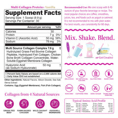 Vitauthority multi collagen powder vanilla serving scoop shows easy portion control for consistent use