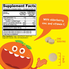 VitaWorks per-serving nutrition panel highlights vitamin C and zinc.