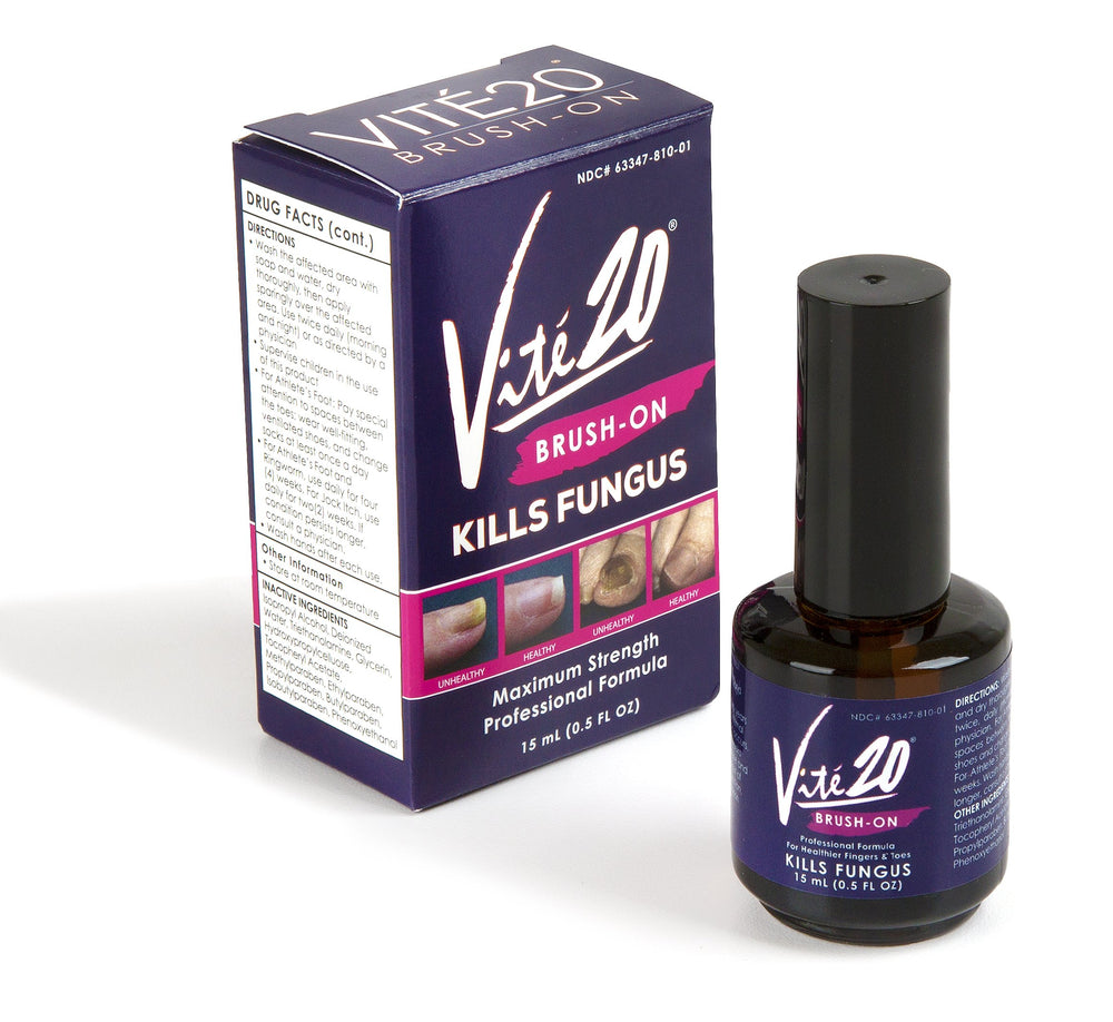 VITÉ20 Antifungal Brush-On bottle with easy, mess-free nail application.
