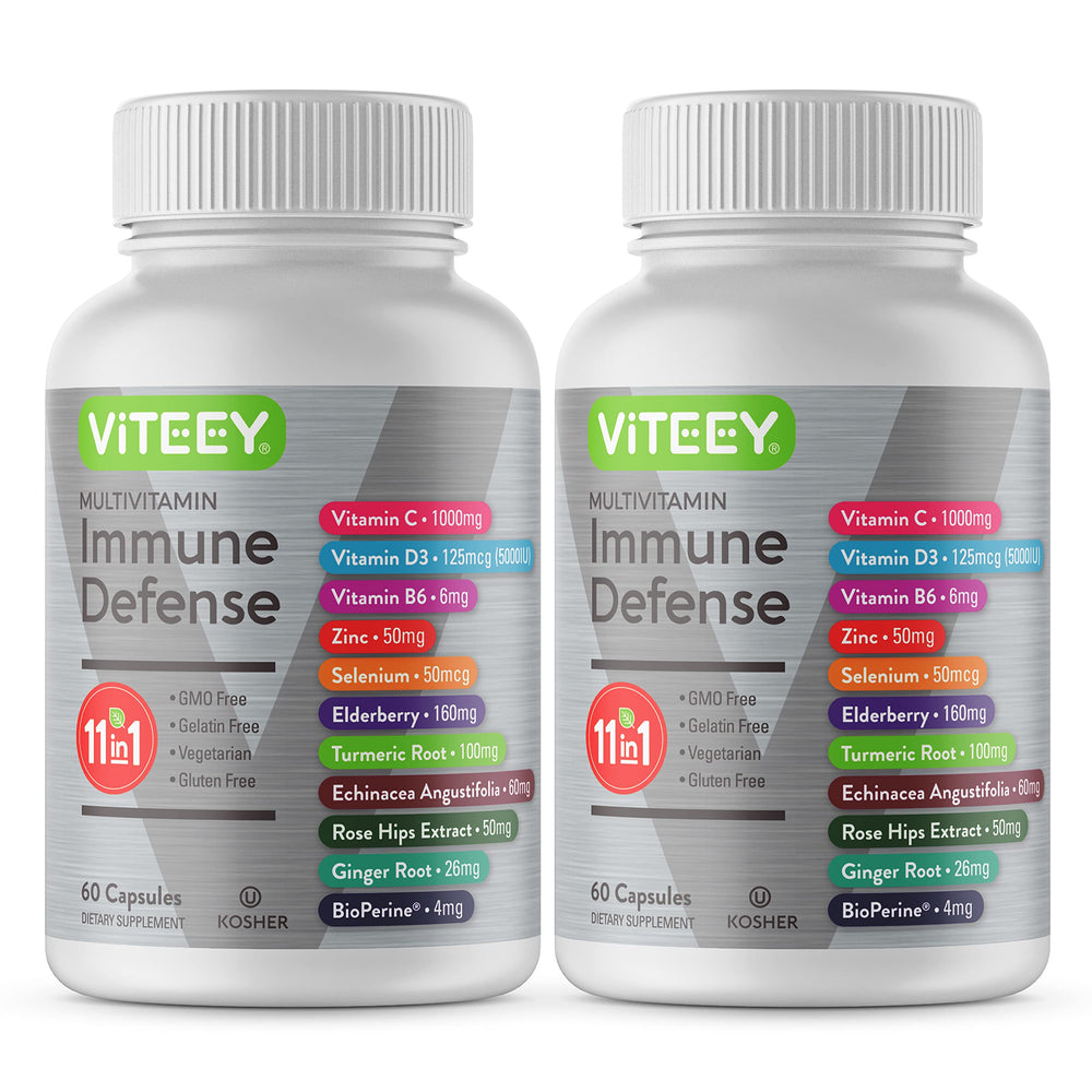 VITEEY 11-in-1 immune bottle shown for daily immune support.