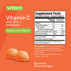 Viteey Immune Support packaging highlights 3-in-1 gummies