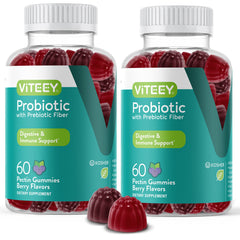 Viteey Probiotic Gummies bottle front for easy daily gut support