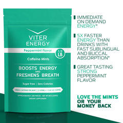 Viter Energy mints pack opened on a desk for quick focus