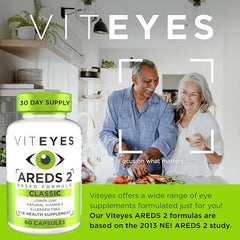Viteyes Classic AREDS2 bottle back with dosage and ingredients.